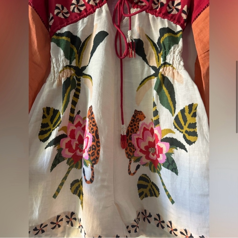 FARM Rio Red and Orange Floral Jumpsuit - Picture 8 of 10